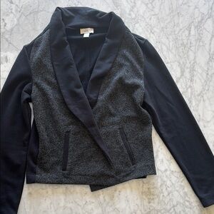 LOFT Dark Gray Textured Jacket
